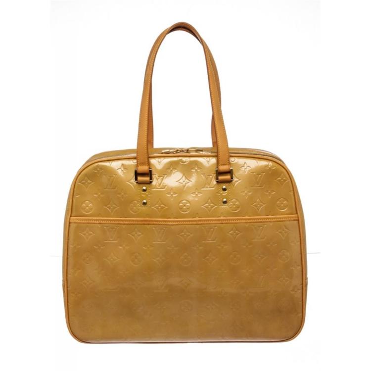 Louis Vuitton Yellow Vernis Leather Monogram Sutton Shoulder Bag