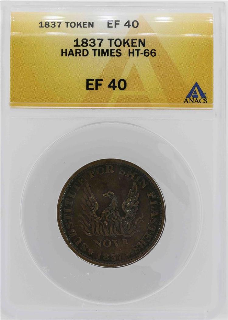 1837 Hard Times May Tenth Token ANACS XF40