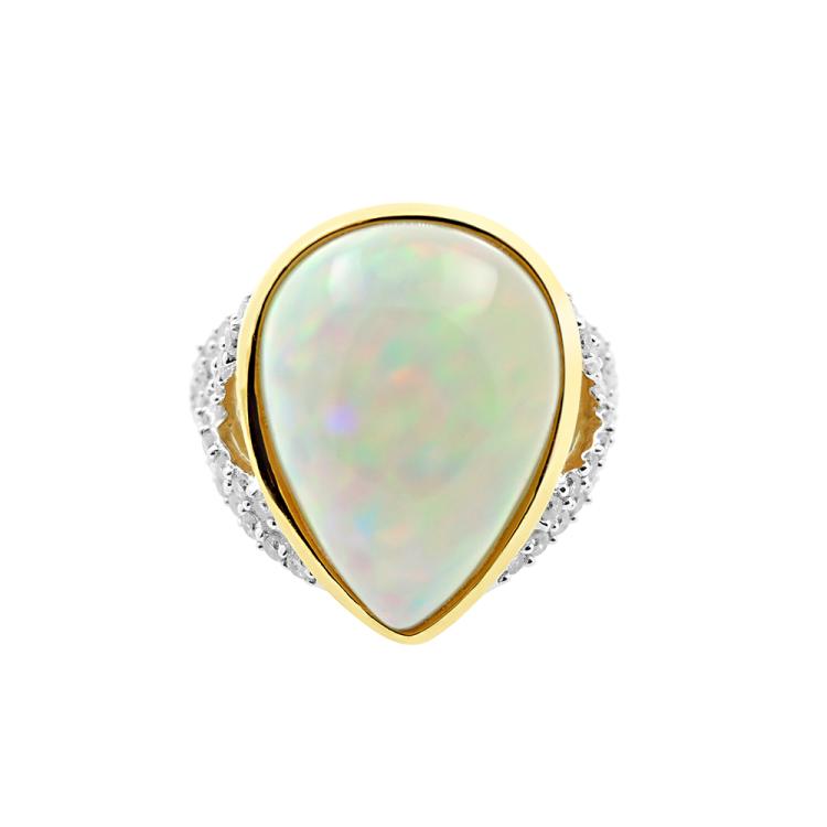 10.26ct Opal and 0.84ctw Diamond Ring