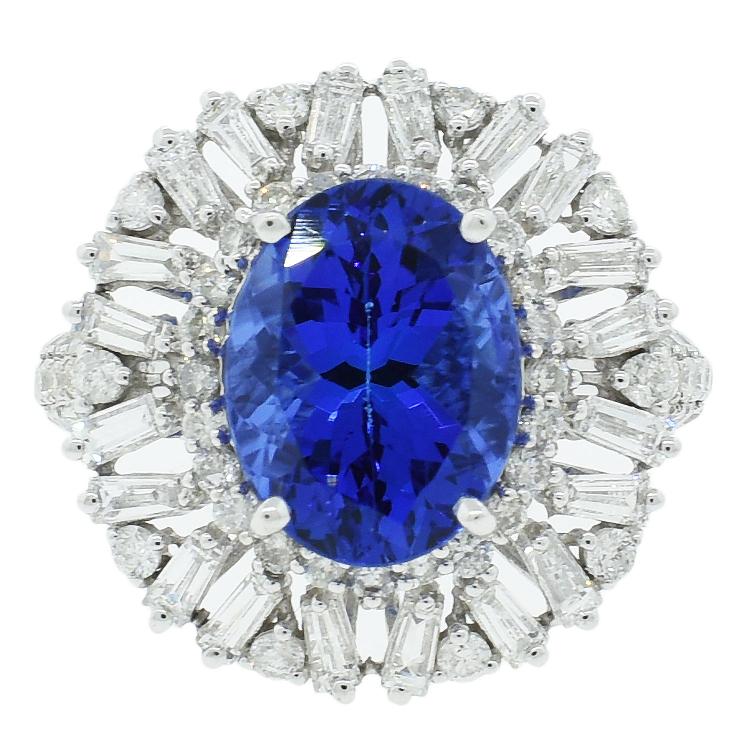 4.65ct Tanzanite and 1.70ctw Diamond Ring (GIA CERTIFIED)