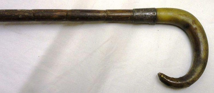Silver Banded Horn Handled Walking Stick