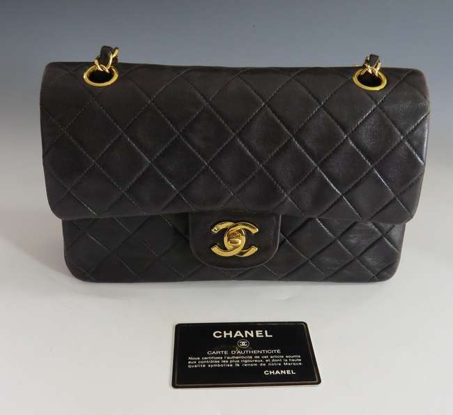 A Chanel vintage 2.55 double flap black quilted lambskin classic shoulder bag