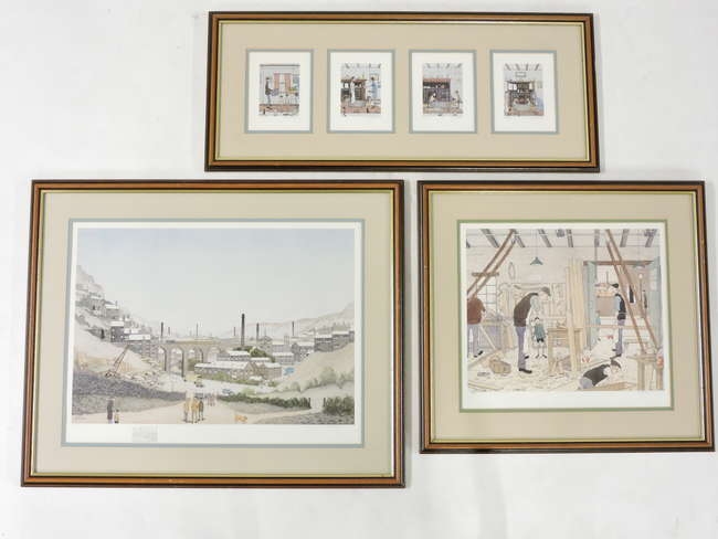 G W Birks three limited edition coloured prints