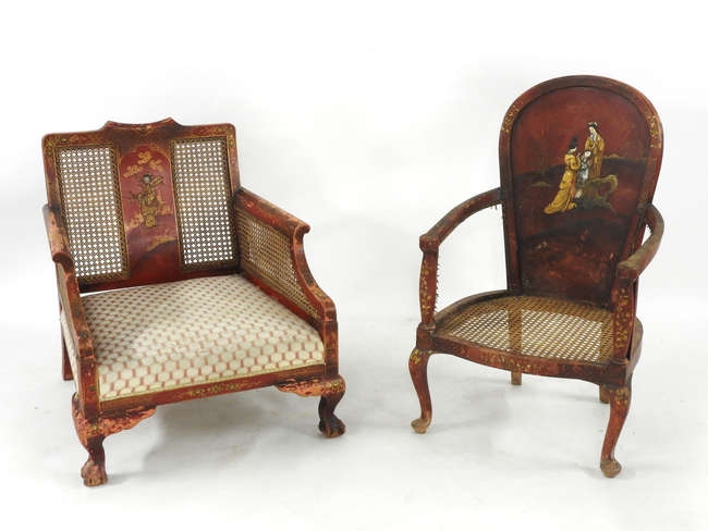Two chinoiserie decorated chairs