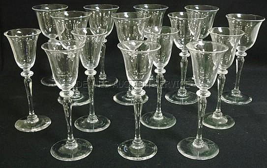 15 PC SIGNED STEUBEN CRYSTAL STEMWARE; 8 GOBLETS
