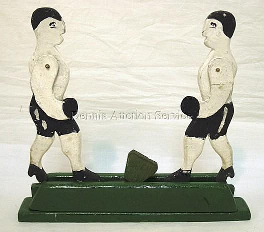 WOODEN BOXING TOY; DIE STAMPED ON THE BASE