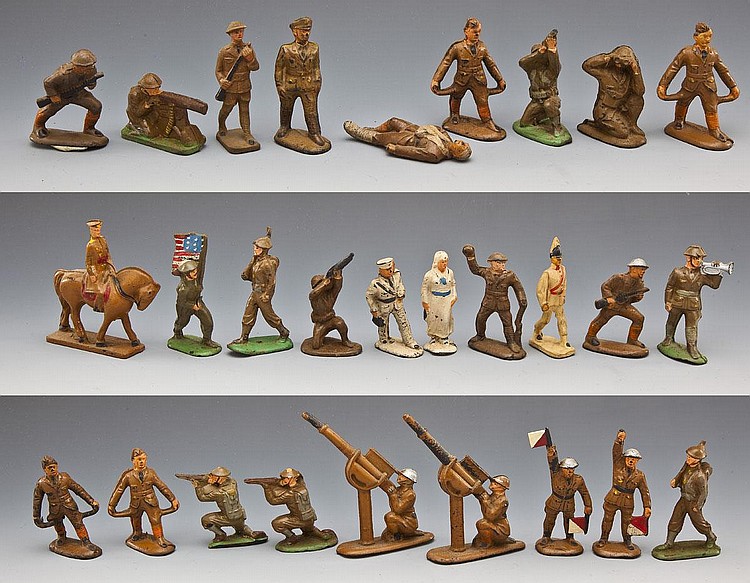 Auburn Rubber Dimestore Toy Soldier Lot