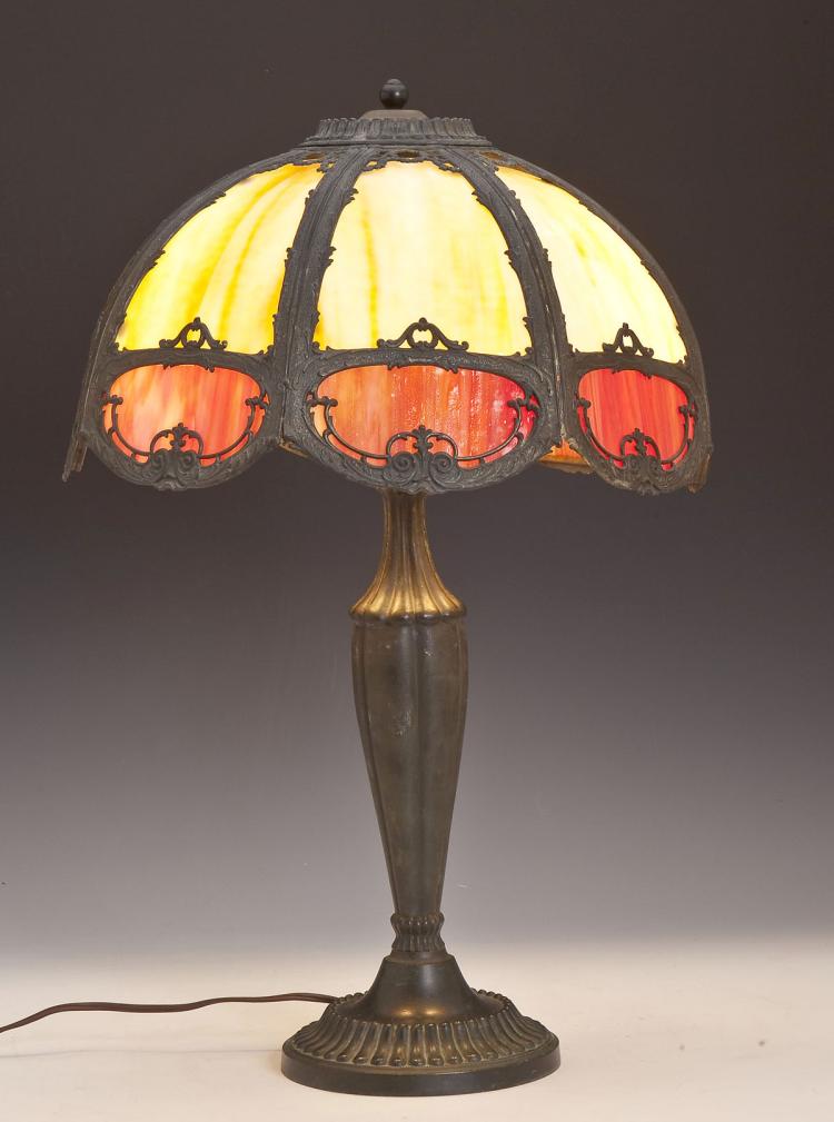 Slag Glass Table Lamp