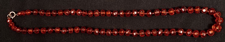 Antique Amber Graduated Bead Necklace. 67 faceted
