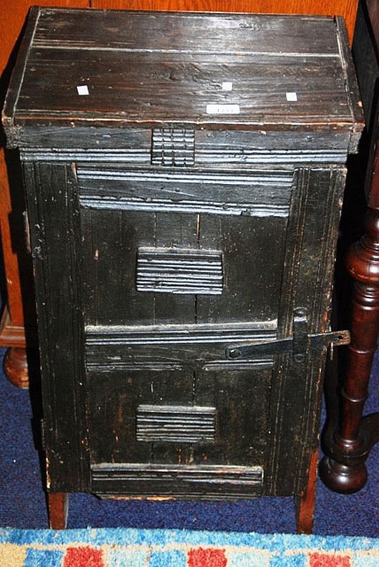 Antique French rustic bedside cabinet, depression