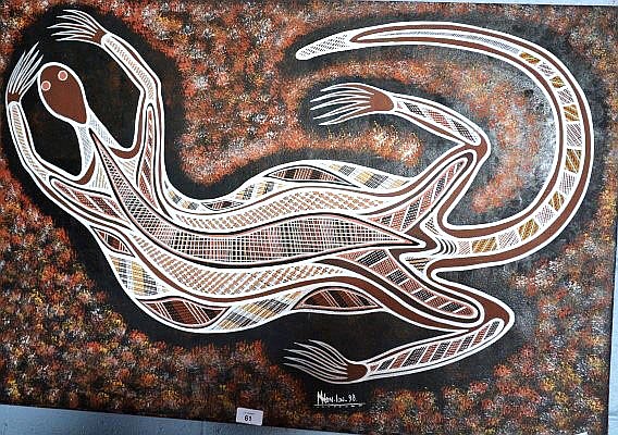 Artist unknown - Aboriginal acrylic painting on