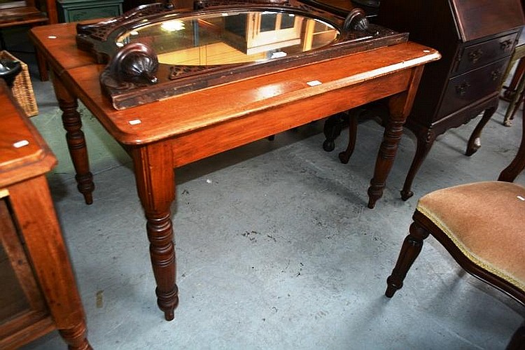Rustic planked pine farmhouse table, delicately