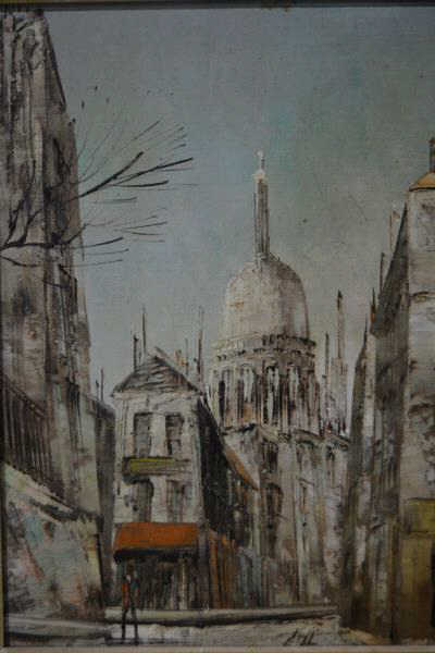 Artist unknown, European church & street