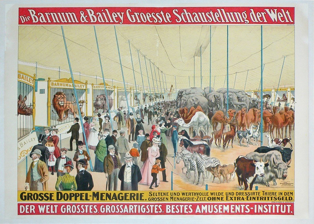 Barnum & bailey horizontal one sheet circus poster