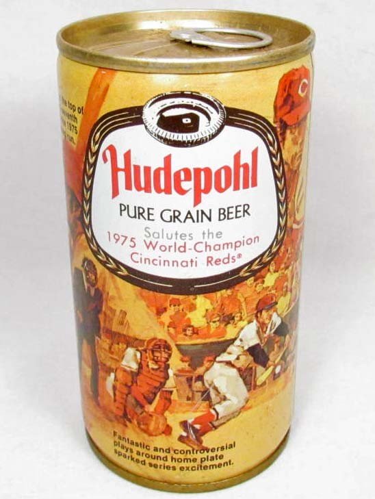 Vintage hudepohl beer flat-top beer can