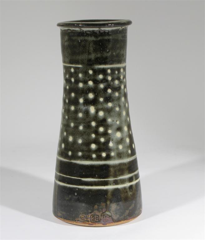 A Leach Pottery stoneware vase by Bernard Leach tapering form