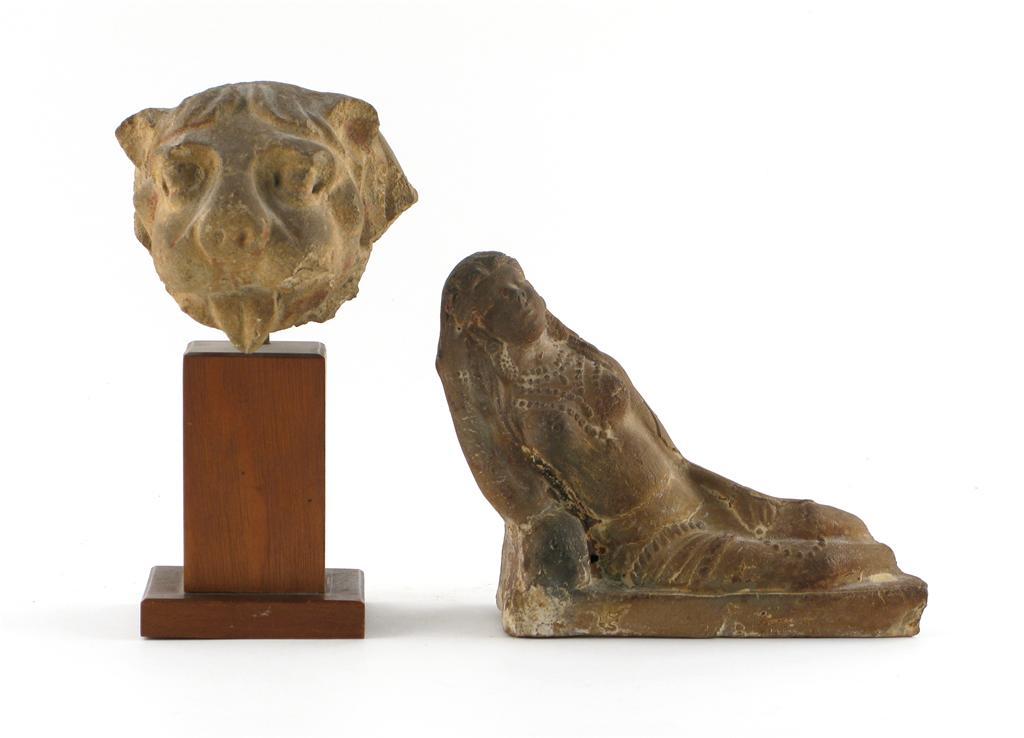 Two Indian pottery fragments