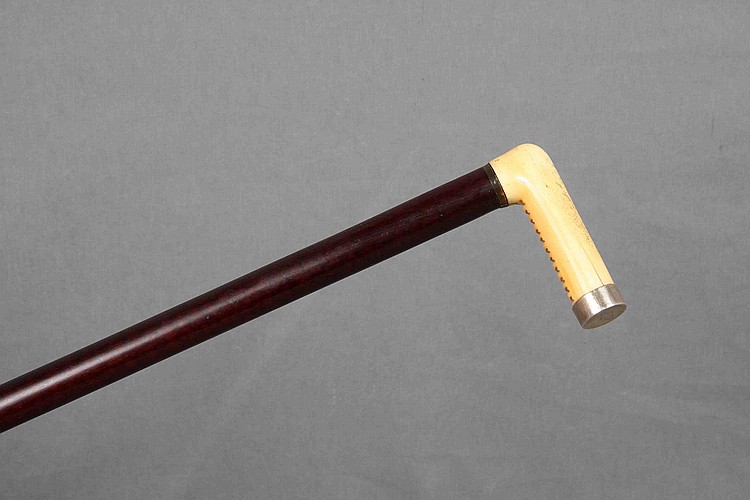 A BONE-HANDLED WALKING STICK