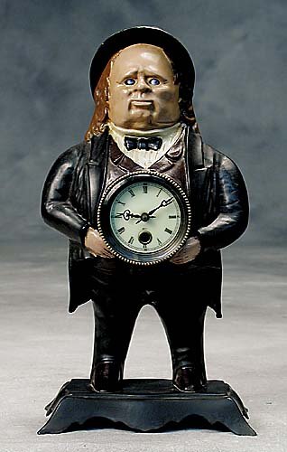 Bradley & Hubbard 'John Bull Blinking Eye' clock form of man in suit and top hat