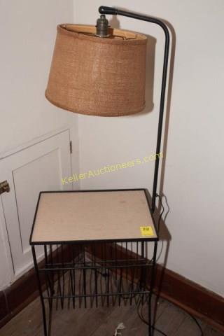 Retro Lamp Table with Magazine Rack