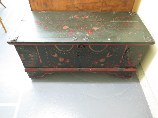 Folk Art Painted Trunk/chest