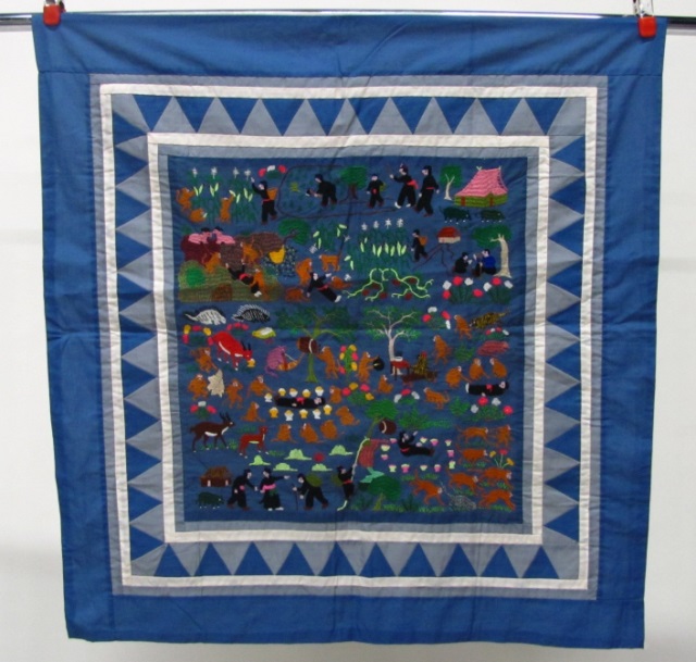 Pair of Hmong Quilted Story Textiles.