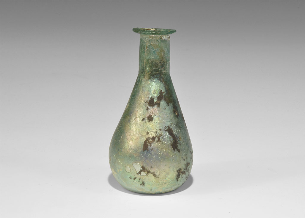 Roman Iridescent Glass Bottle