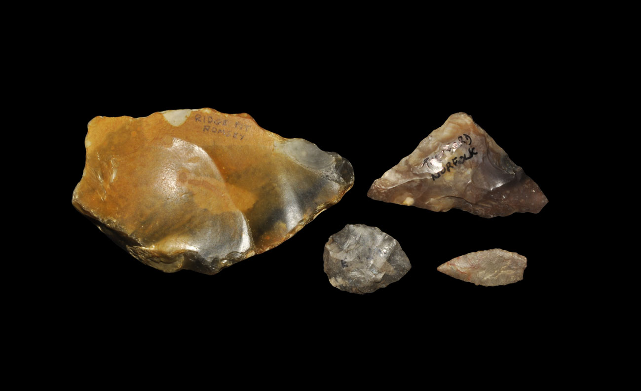 Stone Age Palaeolithic Axe, Scraper and Arrowheads Group