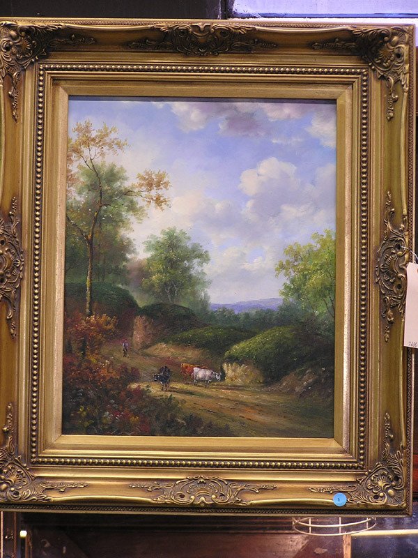 5: Landscape, gilt framed oil on canvas