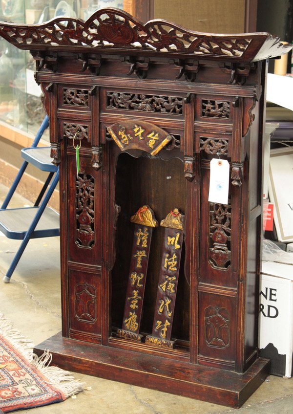 105: Chinese Lacquered Wood Altar Cabinet