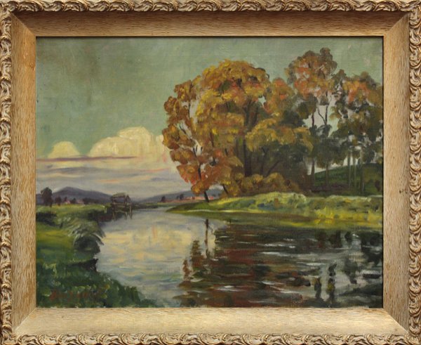 304: painting, River, Landscape