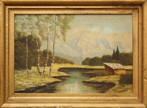 2153: Painting, Ludwig Muninger, Landscape with River