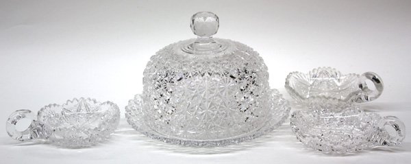 6112: American cut glass cheese dome