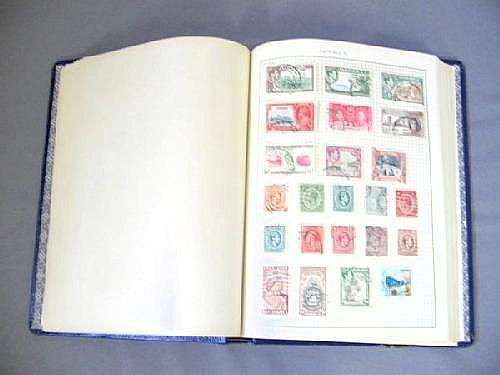 Philatelic: six stamp albums (three brown Stanley Gibbons
