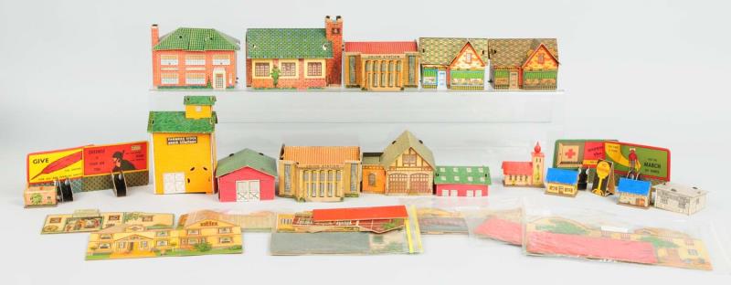 Lot of 2: Boxes of Cardboard Buildings.