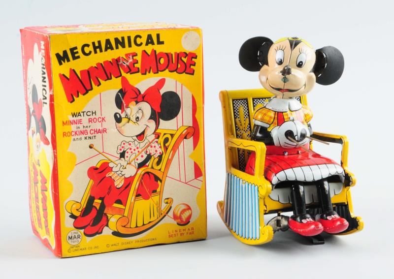 Linemar Mechanical Minnie Mouse Rocker Toy