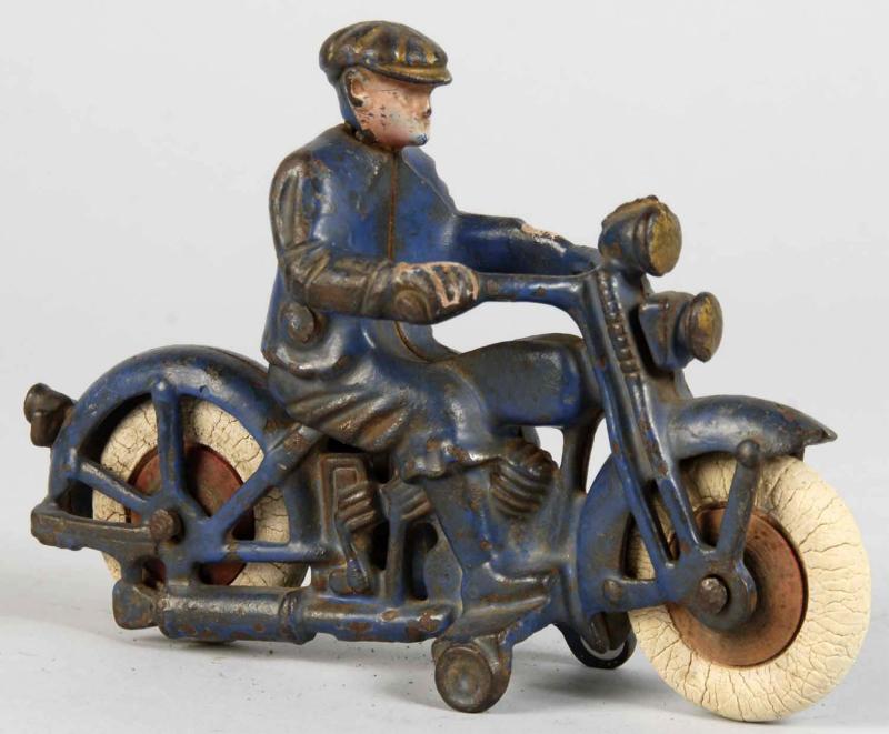 Cast Iron Hubley Harley Civilian Motorcycle Toy.