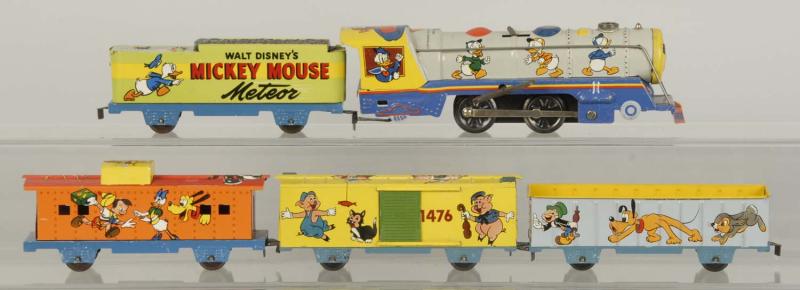 Tin Litho Marx Disney Mickey Meteor Train Set.
