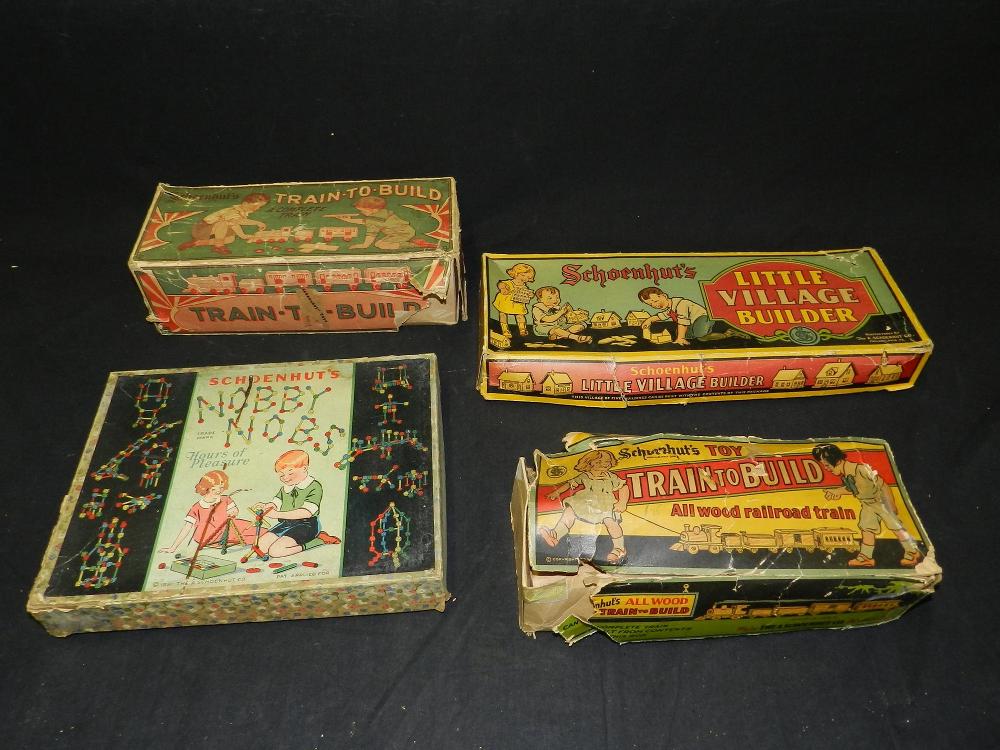 Lot of 3 Boxed Schoenhut Building Sets
