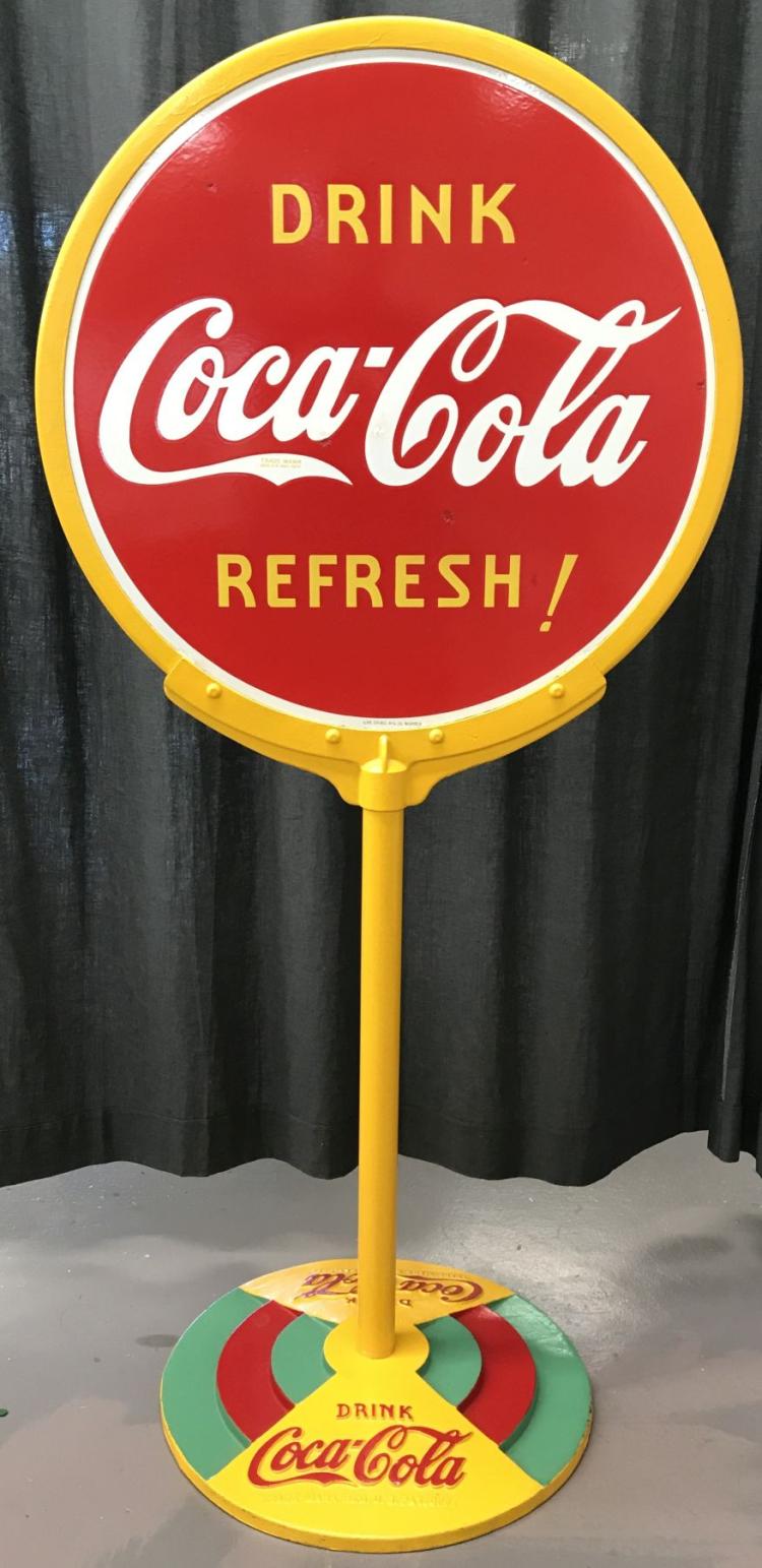 1939 Coca Cola Double Sided Lollipop Sign