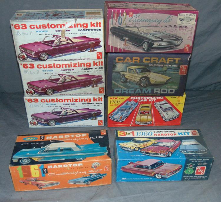8 Unbuilt Vintage Model Kits