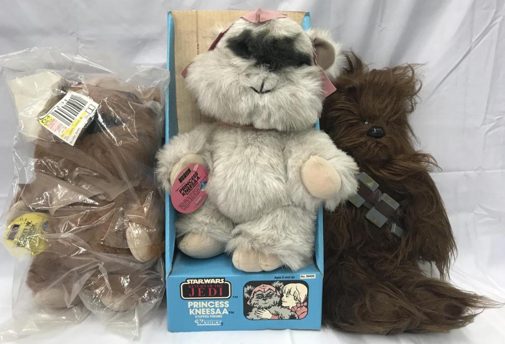 (3) Vintage Star Wars Plush Figures, Kenner
