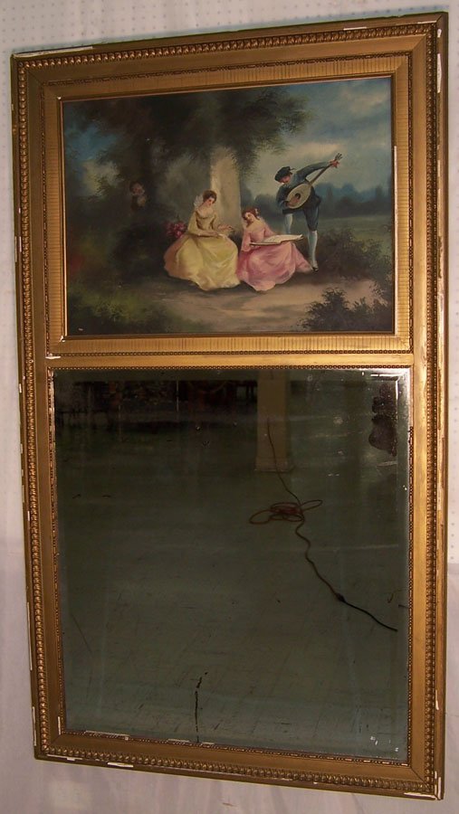 Antique French Trumeau mirror