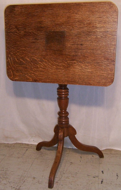 19th century English oak tilt top table.