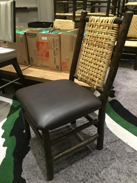 Set of 3 Old Hickory Furniture Co. Rustic Log Frame Chairs w/ Wicker Back