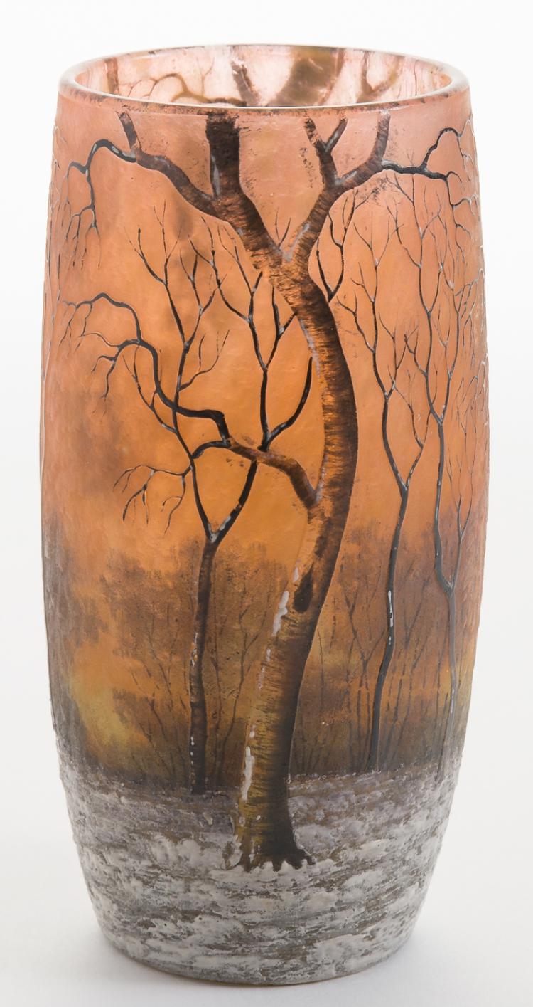 Daum Nancy Winter Tumbler Vase