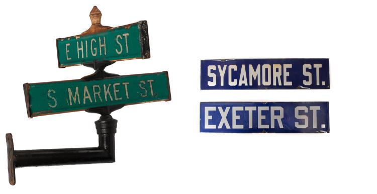 Group of Vintage Street Signs