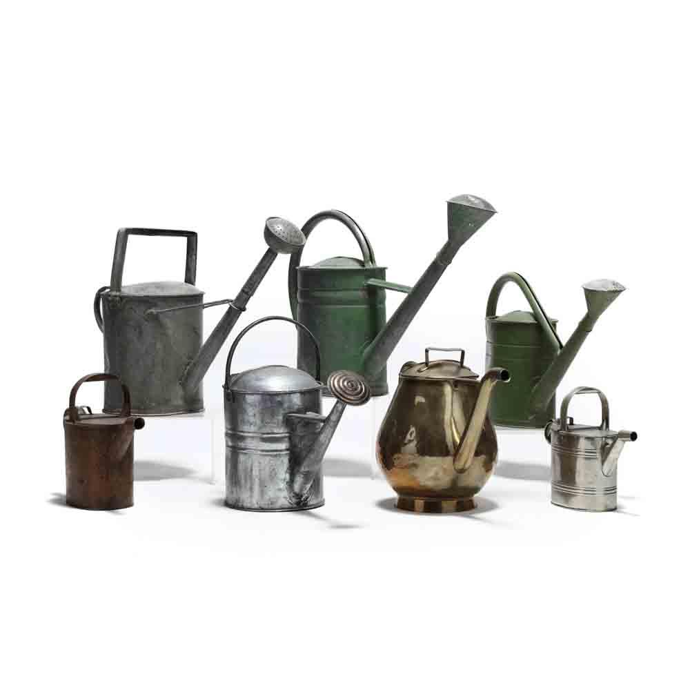 Seven Vintage Watering Cans