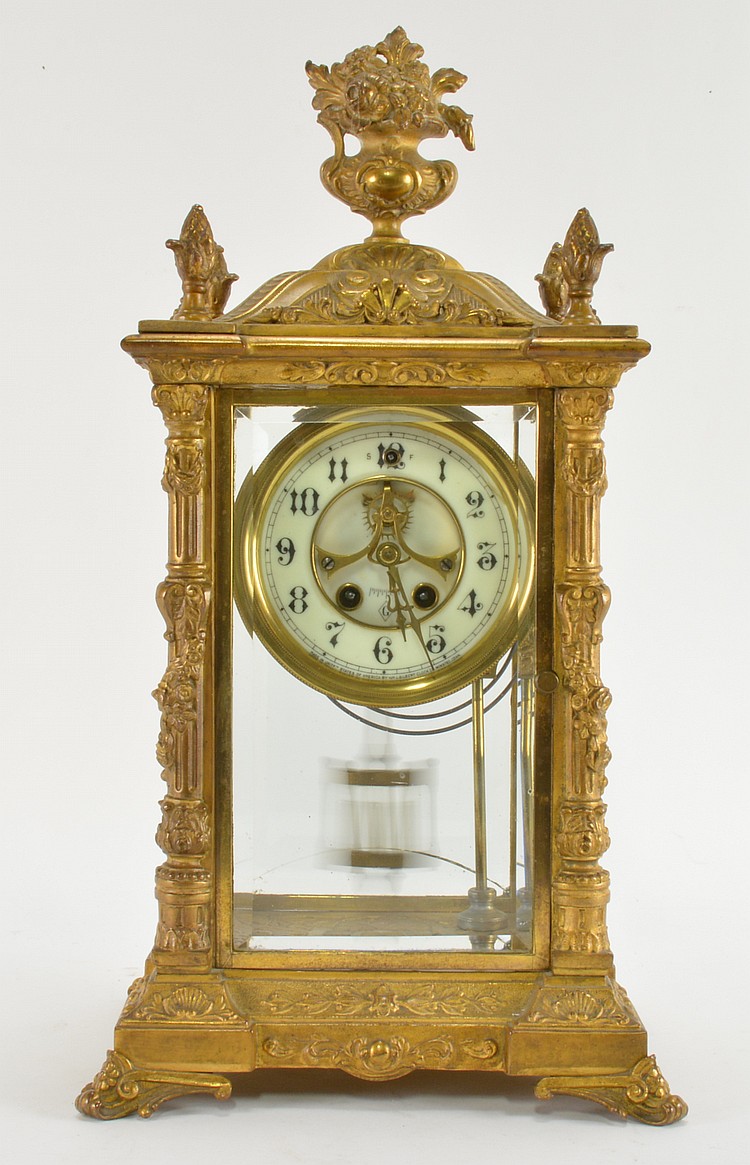 Gilbert Crystal Regulator Mantle Clock