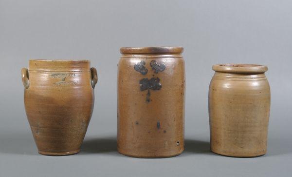 Three American Stoneware Storage Jars